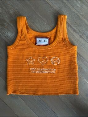 ✨2/$35 CHNGE Orange Women’s XS Cropped Tank Top